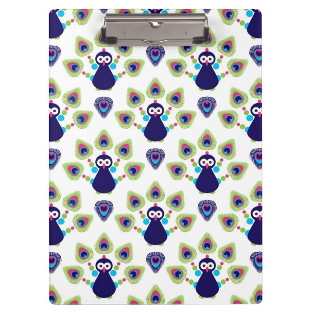 retro india exotic peacock clipboard (Front)