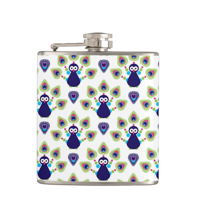 retro india exotic peacock flask (Front)