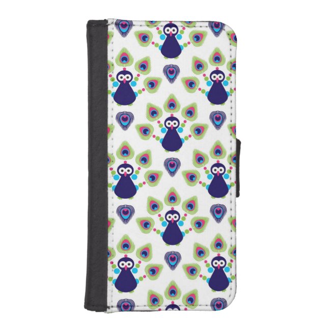 retro india exotic peacock iPhone wallet case (Front)