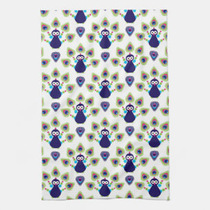 retro india exotic peacock kitchen towel