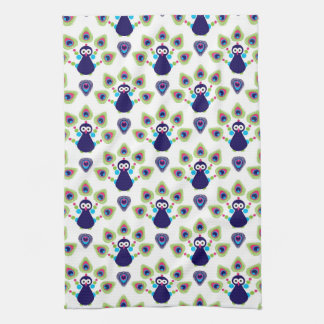 retro india exotic peacock kitchen towel
