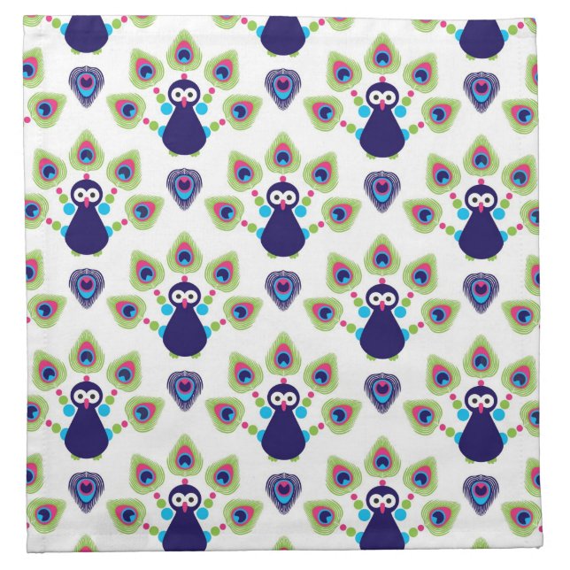 retro india exotic peacock napkin (Front)