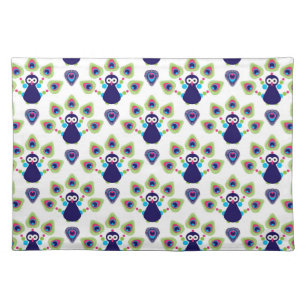 retro india exotic peacock placemat