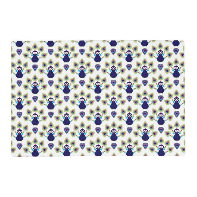 retro india exotic peacock placemat (Front)