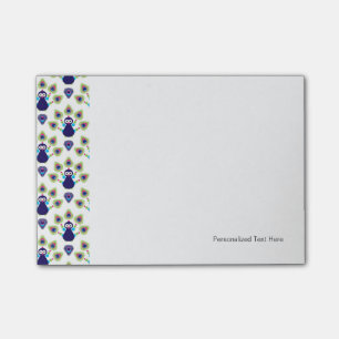 retro india exotic peacock post-it notes