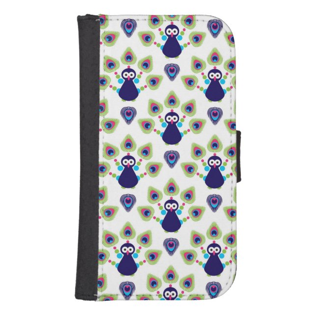 retro india exotic peacock samsung galaxy wallet case (Front)