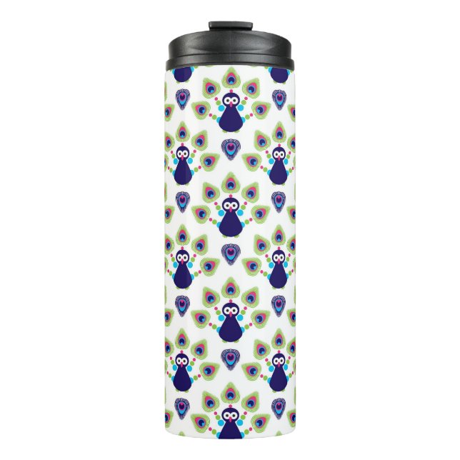 retro india exotic peacock thermal tumbler (Front)