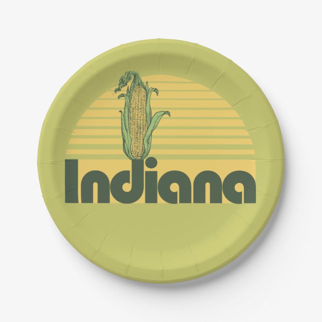 Retro Indiana Paper Plates (Front)