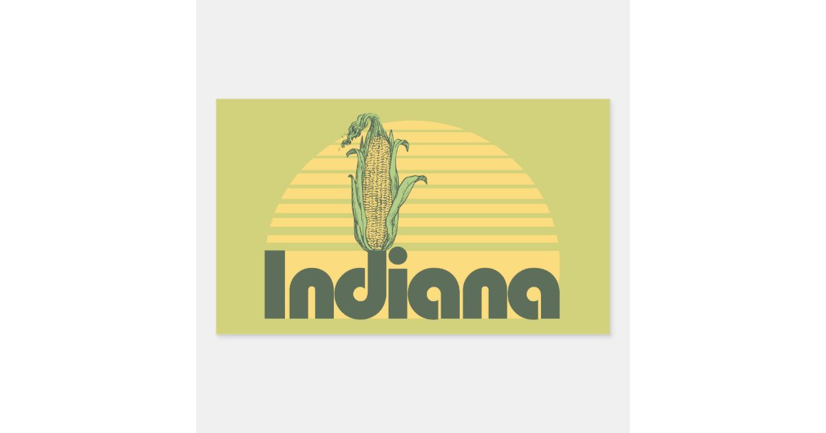 Retro Indiana Rectangular Sticker | Zazzle