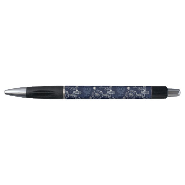 Retro Industrial Blue print Engineering Pen (Front)
