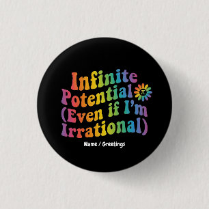 Retro Infinite Potential Irrational Pi Day Math Button