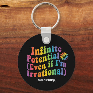 Retro Infinite Potential Irrational Pi Day Math  Keychain