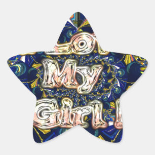 Retro Infinity I Love my Girl Star Sticker