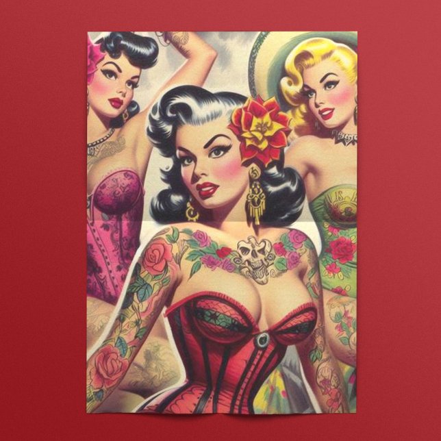 Retro Inked Girls Tissue Paper (Creator Uploaded)