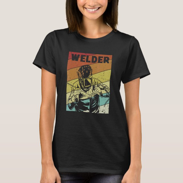 Retro Inspector Tig Tack Mig Rig Technician Welder T-Shirt (Front)