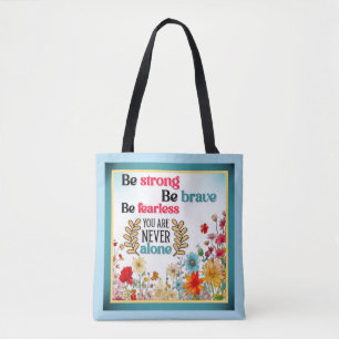 Retro Inspirational Floral Tote Bag