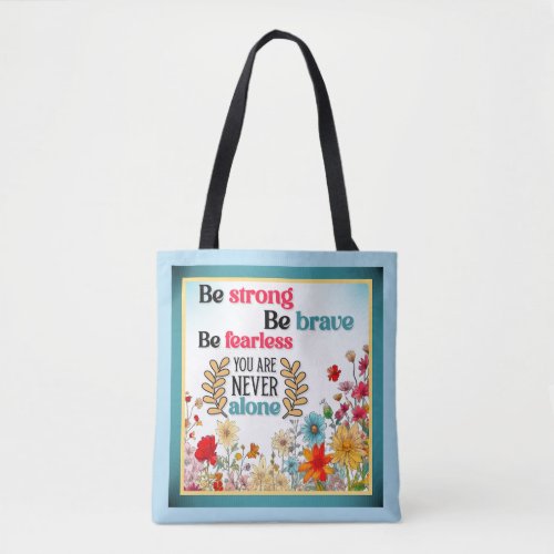 Retro Inspirational Floral  Tote Bag