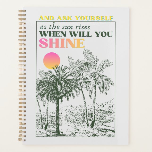 retro inspirational self care Quote  Planner (Front)