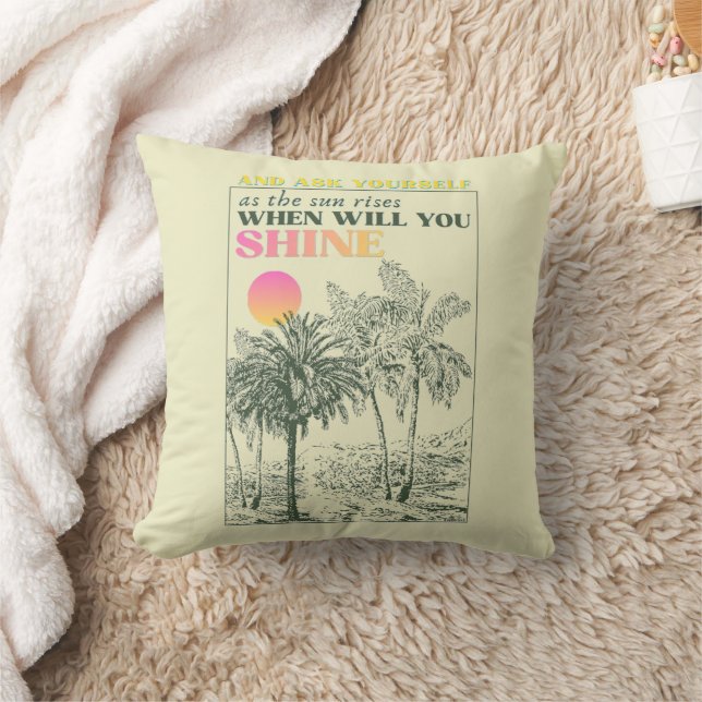 retro inspirational self care Quote  Throw Pillow (Blanket)