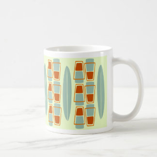 Retro Inspired 1950s Tiki Surfboard mug