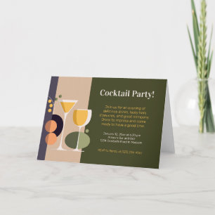 Retro-inspired cocktail invitation