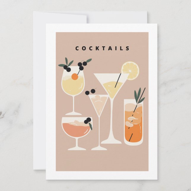 Retro-inspired cocktail party invitation (Front)