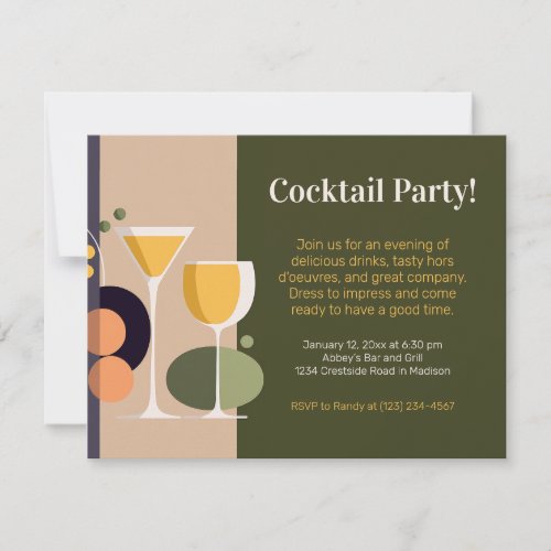 Retro_inspired cocktail party invitation