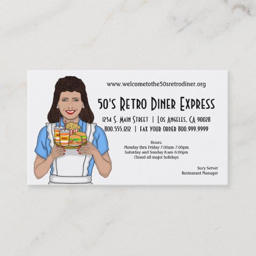 Retro Inspired Diner Or Restaurant Business Card
