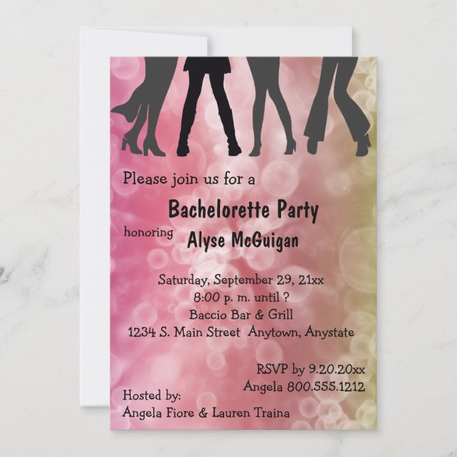 Retro Inspired Disco Bachelorette Party Invitation (Front)
