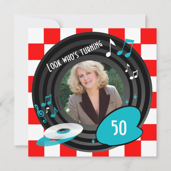 Retro Inspired Faux Vinyl Album Birthday Party Invitation | Zazzle.com