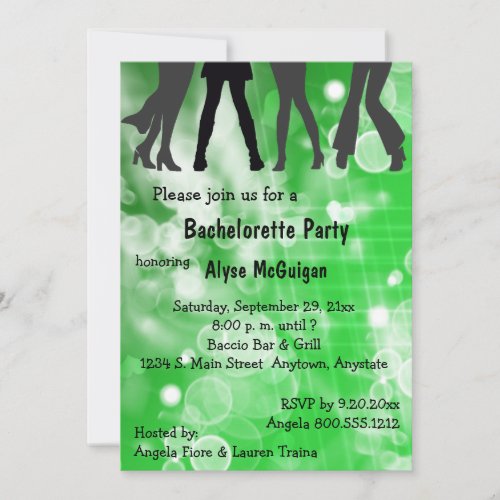 Retro Inspired Green Bachelorette Party Invitation