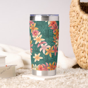 Retro Inspired Hawaiian Print pattern Insulated Tumbler