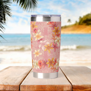 Retro Inspired Hawaiian Print pattern Insulated Tumbler