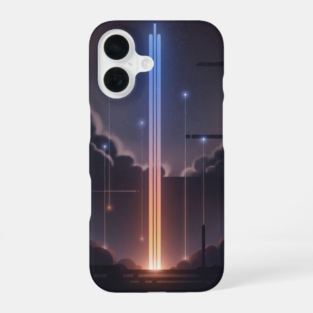 Retro-Inspired Luminous Space Rays iPhone Case (Back)