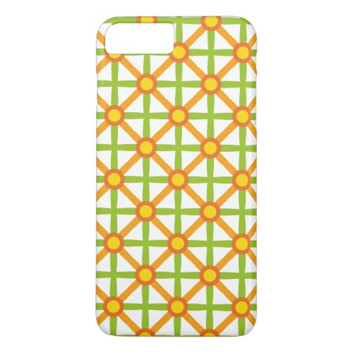 Retro Inspired Orange Green  Yellow Pattern iPhone 8 Plus7 Plus Case