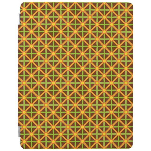 Retro Inspired Orange Green & Yellow Pattern iPad Smart Cover (Front)