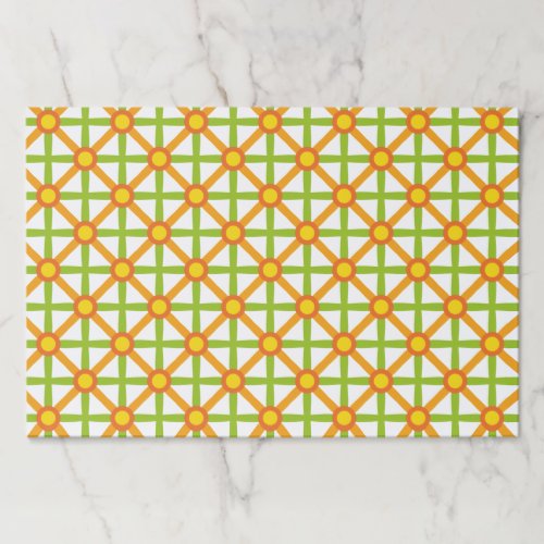 Retro Inspired Orange Green  Yellow Pattern Paper Pad