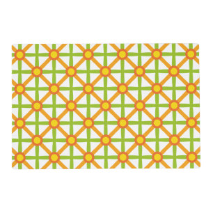 Retro Inspired Orange Green & Yellow Pattern Placemat