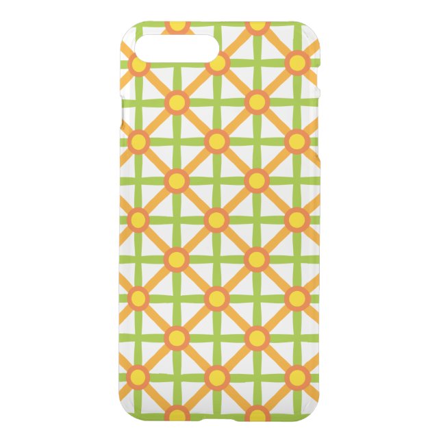 Retro Inspired Orange Green & Yellow Pattern Uncommon iPhone Case (Back)