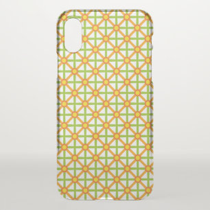 Retro Inspired Orange Green & Yellow Pattern iPhone X Case