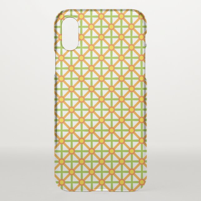 Retro Inspired Orange Green & Yellow Pattern Uncommon iPhone Case (Back)