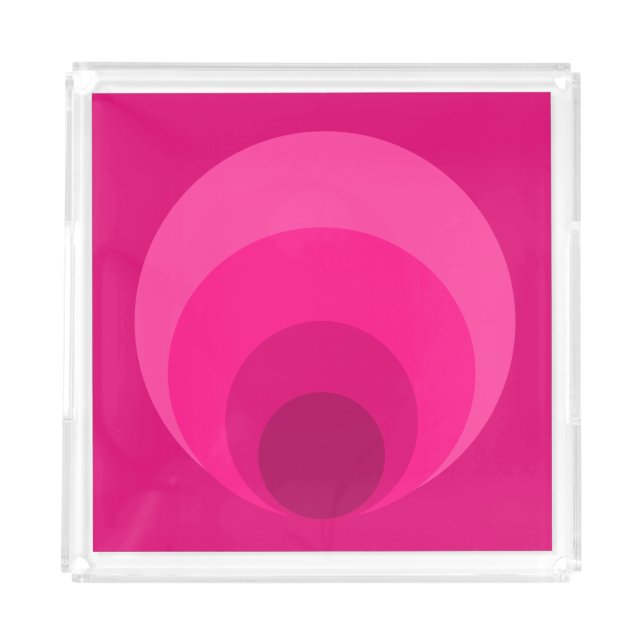 Retro Inspired Pink Acrylic Tray (Front)