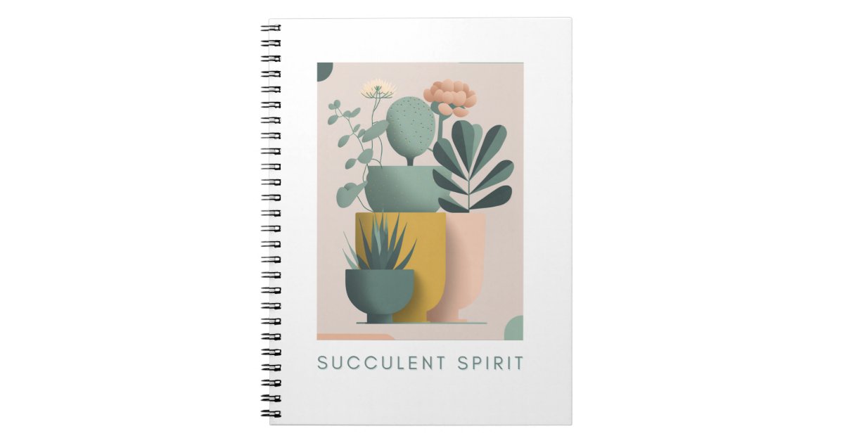 Retro-inspired plant design notebook | Zazzle