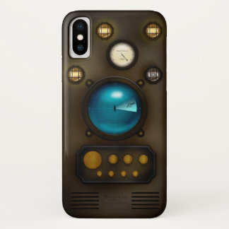 Retro-Inspired Ship Control Room Steampunk Grunge iPhone X Case