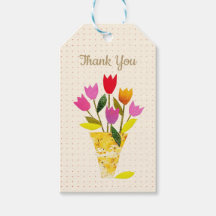 Retro-Inspired Tulips Pretty Dotted Thank You