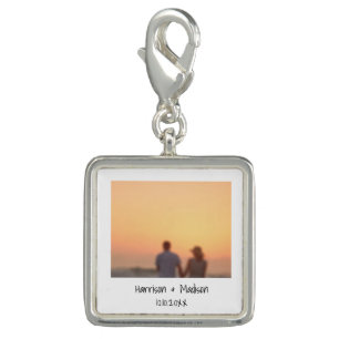 Retro instant couple friends photo names custom charm