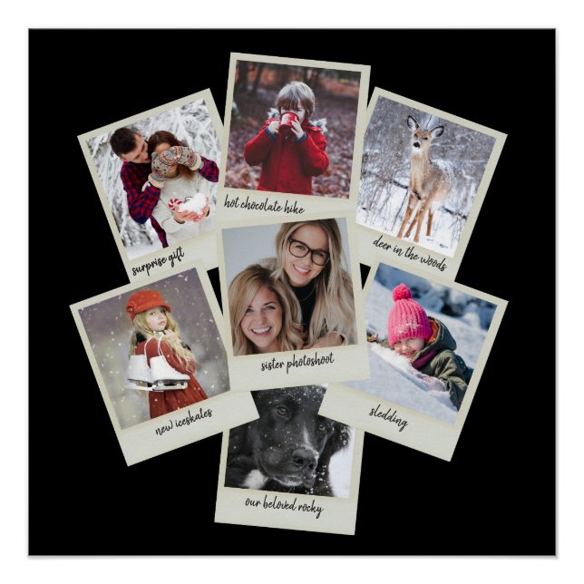 Retro Instant Film Frames Photo Collage Poster (Front)