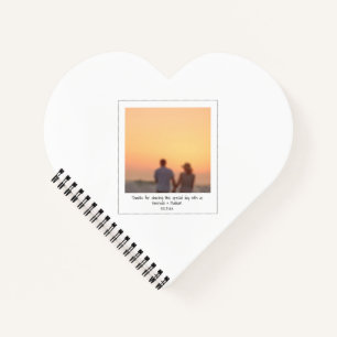 Retro instant photo couple friends custom heart notebook