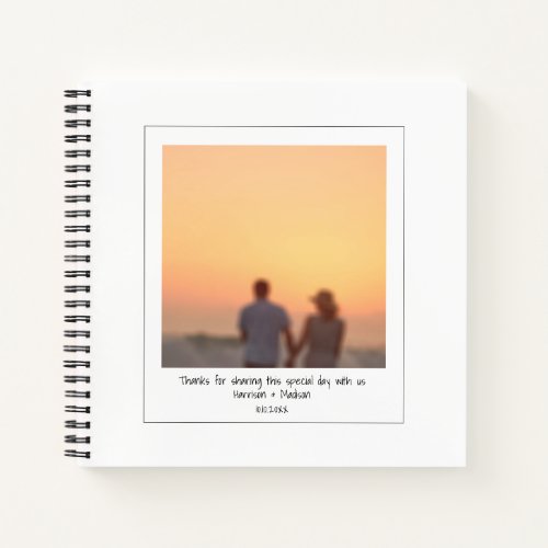 Retro instant photo couple friends names custom notebook