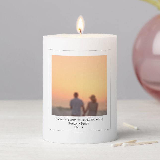 Retro instant photo custom image picture and text pillar candle (In Situ)